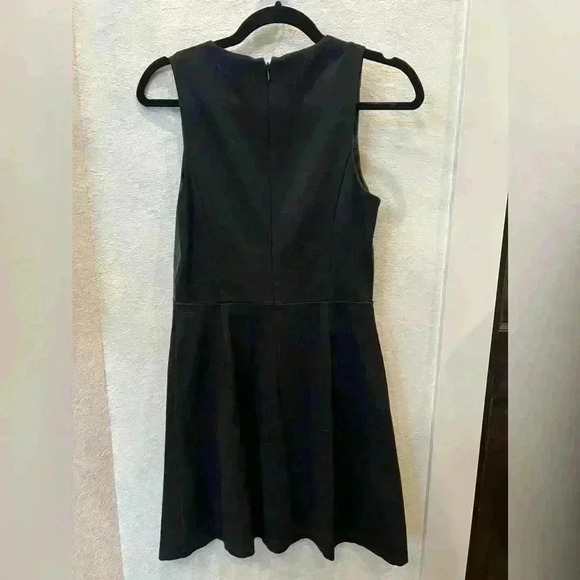 Boston Proper black sleeveless faux leather top dress. Size 4 - Picture 3 of 5